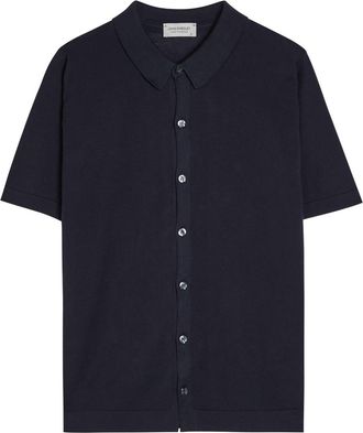 John Smedley Folke Fine-knit Cotton Shirt - Navy - Xxl
