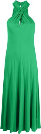 Polo Ralph Lauren halterneck flared midi dress - women - Viscose - M - Green
