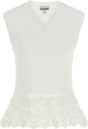 Ganni Cotton Crochet Vest