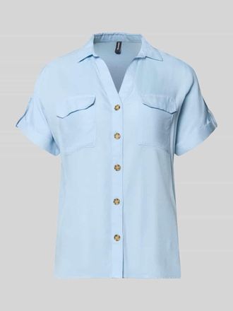 Vero Moda Regular Fit Hemdbluse aus reiner Viskose Modell BUMPY in Hellblau, Gr&ouml;&szlig;e XL