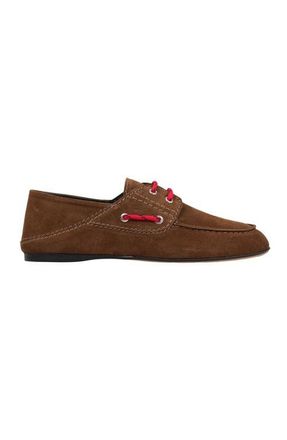 Sandro Suede lace-up boat shoes in Brown at Nordstrom, Size 36