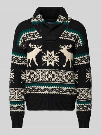 Polo Ralph Lauren Strickpullover aus Woll-Mix in Black, Gr&ouml;&szlig;e M