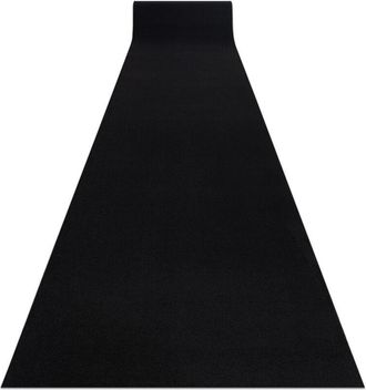 RugsX Rugsx - Alfombra De Pasillo Con Refuerzo De Goma Rumba Un Solo Color Negro 80 Cm Black 80x350 Cm