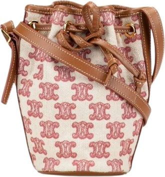 Celine Pre-owned Bucket Bags, female, Beige, Size: ONE SIZE Pre-owned Canvas Bucket Bag