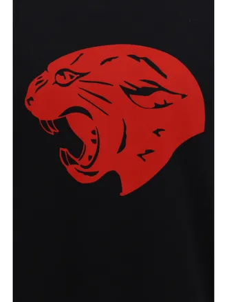 Valentino Mens T-Shirt Panther Cotton Black-Red T-Shirts Black/red And Polos