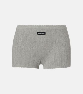 Miu Miu Knitted cotton shorts
