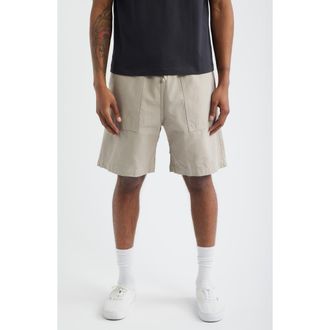 Service Works Classic Cotton Poplin Drawstring Chef Shorts in Stone at Nordstrom, Size Small