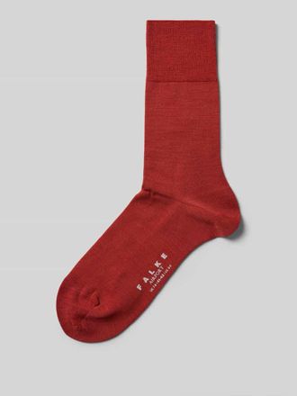Falke Socken aus Schurwoll-Mix mit Logo-Print Modell Airport in Rostrot, Gr&ouml;&szlig;e 45/46