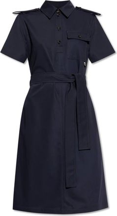 Burberry Kleedjes, Dames, Blauw, 3Xs, Wol, Wollen jurk met epauletten