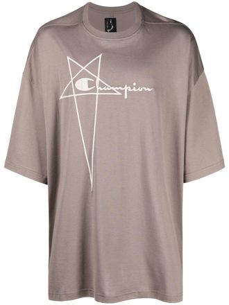 Champion logo-embossed drop-shoulder T-shirt - Grey