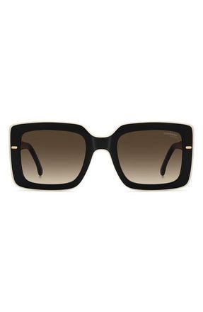 Carrera 53mm Rectangular Sunglasses in Black/White/Brown at Nordstrom