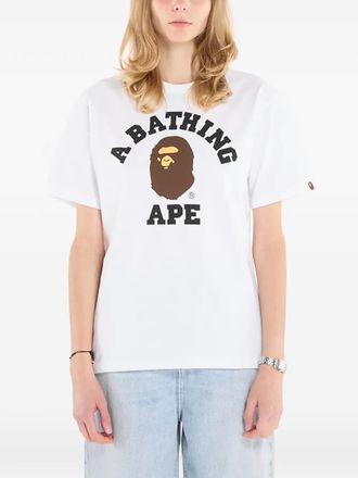 A Bathing Ape T-shirt College con logo - Bianco