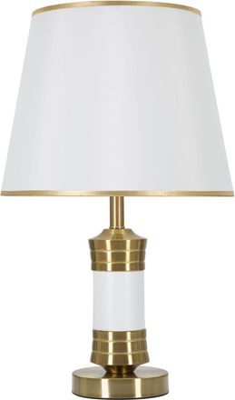 Mauro Ferretti Lámpara de mesa de metal blanco y dorado cm ø 31x52