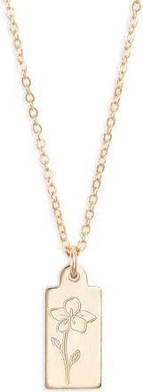 Set & Stones Tawney Birth Flower Pendant Necklace in Gold /February at Nordstrom
