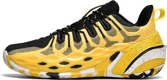 Generic Mens Basketball Shoes are Non Slip Wear-Resistant Shock-Absorbing Rebound Grip Sports Training Boots Walking Shoes(Yellow,3.5 UK)