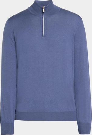 Brunello Cucinelli Men & apos;s Cashmere Fine-Gauge Quarter-Zip Sweater