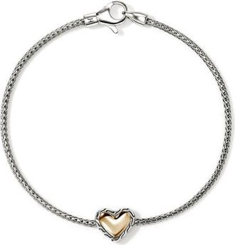 John Hardy Essential Heart Bracelet in Silver at Nordstrom, Size Medium
