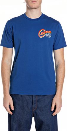 Replay T-Shirt REPLAY, Herren, Gr. XXL, royal blau, Jersey, Obermaterial: 100% Baumwolle, bedruckt, regular fit h&uuml;ftbedeckend, Rundhals, abgesteppte Kante, S