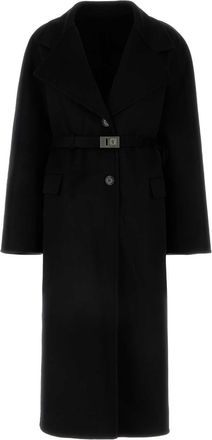 Ferragamo Womens Black Wool Blend Coat - Size EU 34 (Womens)