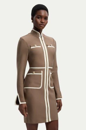 Karen Millen Bandage Military Piping Mini Dress in Taupe at Nordstrom, Size 10