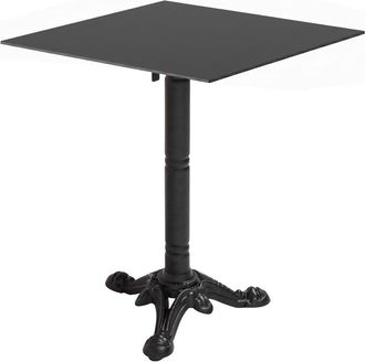 Oviala Mesa de bistro de jard&iacute;n cuadrada inclinable 60 cm 4 plazas pizarra