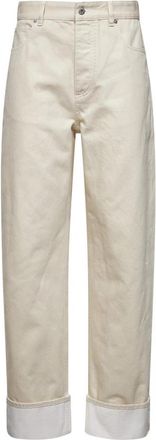 Bottega Veneta Turned Up Jeans - Dames - Regular Fit Jeans - Beige - S - Katoen - Jeans