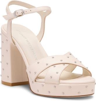 Stuart Weitzman Dayna Sostud Platform Sandal in Linen at Nordstrom, Size 7.5