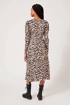 Manoush Lange Empirejurk met Pofmouwen - Dames - Casual kleedjes - Veelkleurig - M - Kleedjes