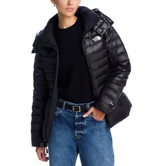 The North Face Ruby Parka Jacket Womens Black Down Hooded Full Zip GBO2838