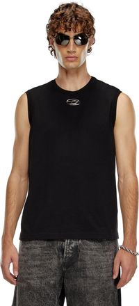 Diesel Tank top with injection-moulded Oval D - T-Shirts - Man - Black