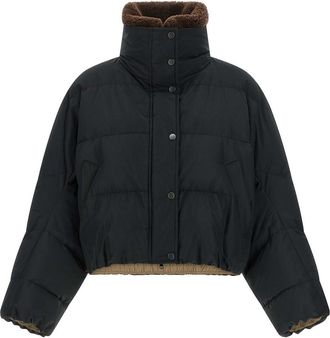 Brunello Cucinelli Black Cropped Puffer Jacket