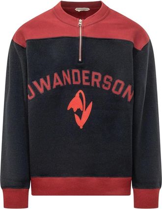 J.W.Anderson Half-Zip Sweatshirt - Heren - Sweatshirts - Veelkleurig - M - Wol - Hoodies & sweatvesten