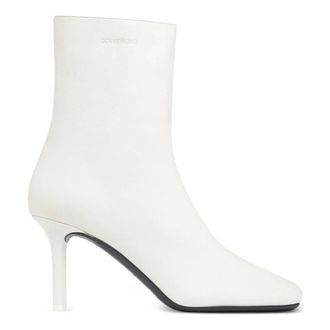 Courr&egrave;ges Heeled Boots, female, White, Size: 10 US Heritage Square-toe Ankle Boot