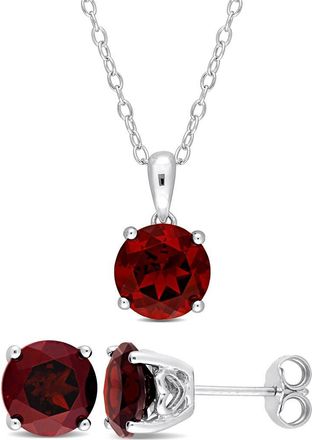 Delmar Garnet Solitaire Pendant Necklace & Stud Earrings Set in Red at Nordstrom Rack