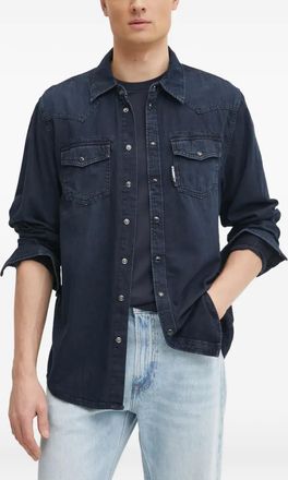 Karl Lagerfeld Camicia denim con tasche - Blu