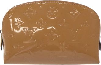 Louis Vuitton Cosmetic Pouch Brown Patent Leather Clutch Bag (Pre-Owned)