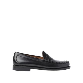 G.H. Bass & Co. G.h. Bass & Co., Schoenen, Heren, Zwart, 44 1/2 EU, Leer, Leren Loafers met Diamantgesneden Masker