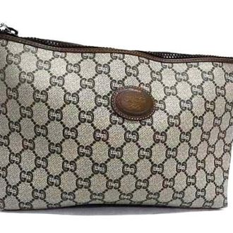 Gucci Beige Brown Pvc Leather Clutch Bag (Pre-Owned)