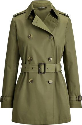 Ralph Lauren Katoenen Trenchcoat - Dames - Trenchcoats - Groen - M - Katoen - Jassen