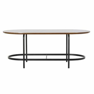 DKD Home Decor Mesa De Comedor - 99.5 X 50 X 40 Cm - Madera, Vidrio, Hierro - Negro - Rectangular