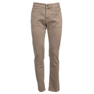 Jacob Cohen Slim Fit Bard Jeans with Embroidered Logo - male - Jacob Coh&euml;n - Slim Fit Jeans - Brown - W35 - Jeans