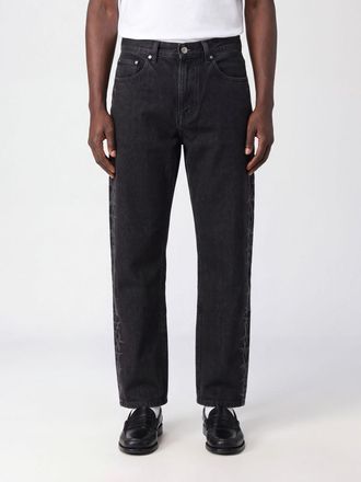 Vans Jeans straight a vita media in denim di cotone nero con stampa grafica