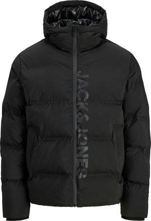Jack & Jones Plus Size Steppjacke JJKAITO PUFFER JACKET PLS, Herren, Gr. 3XL, schwarz detail:with print, Web, Obermaterial: 100% Polyester, JACK & JONES PLUSSIZE, bedruckt, 
