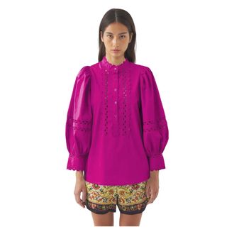 Antik Batik Dames, Blouses & Shirts, Roze, Maat: XS Katoen