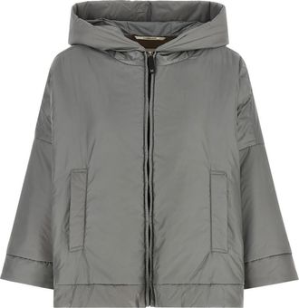 Max Mara Grey Solid Hood Jacket