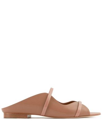 Malone Souliers Norah ballerina shoes - women - Nappa Leather/Patent Leather/Leather/Leather - 40.5 - Brown