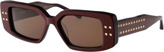 Valentino Garavani Stijlvolle zonnebril V - Cinque - unisex - Zonnebrillen - Bruin - 53 MM - Accessoires