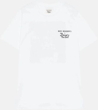 Roy Rogers Gedrukt Crew Neck T-shirt Worker Stijl - Heren - T-shirts - Wit - S - Katoen - Tops