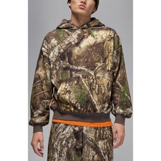 Nike Jordan Brooklyn Fleece Realtree Hoodie in Medium Olive/Sail at Nordstrom