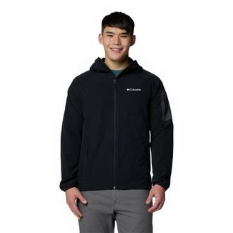 Columbia Mens Tall Heights Ii Hooded Softshell, Black, Large